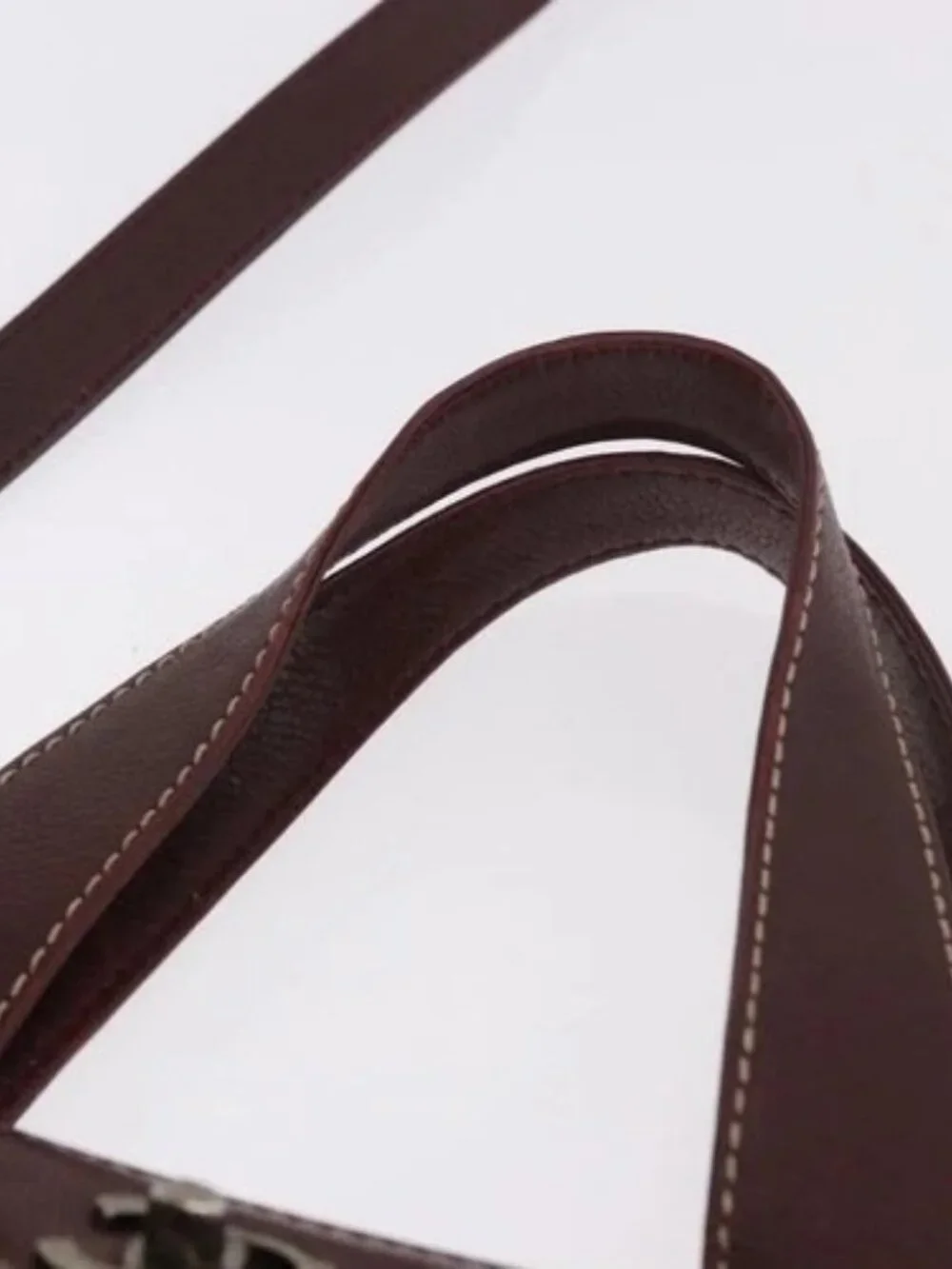 CHANEL Hand Bag Grained Calf Skin 2way Brown Silver CC Auth ka4946V